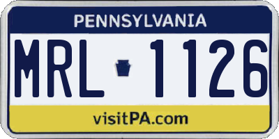 PA license plate MRL1126