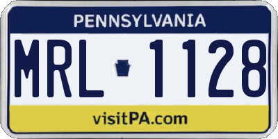 PA license plate MRL1128