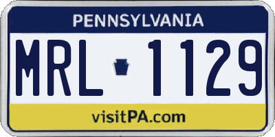 PA license plate MRL1129