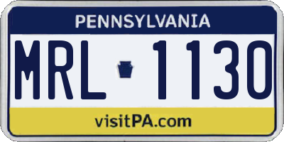 PA license plate MRL1130