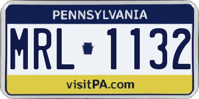 PA license plate MRL1132