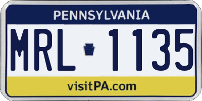 PA license plate MRL1135