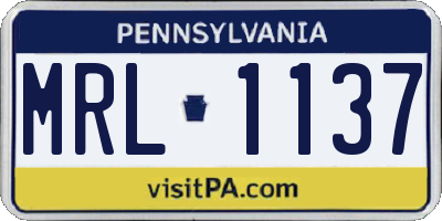 PA license plate MRL1137