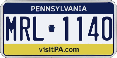 PA license plate MRL1140