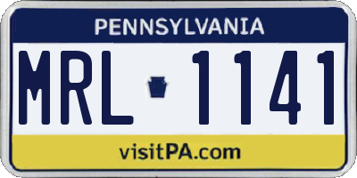 PA license plate MRL1141