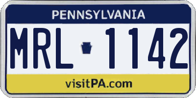 PA license plate MRL1142