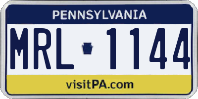 PA license plate MRL1144
