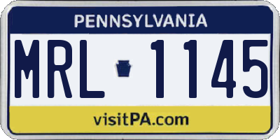 PA license plate MRL1145