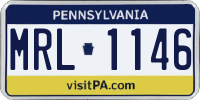 PA license plate MRL1146