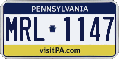 PA license plate MRL1147