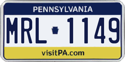 PA license plate MRL1149