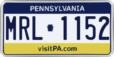 PA license plate MRL1152