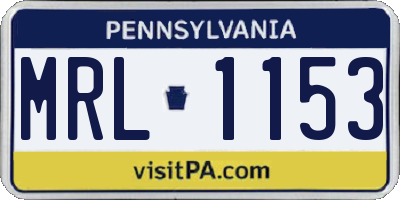 PA license plate MRL1153
