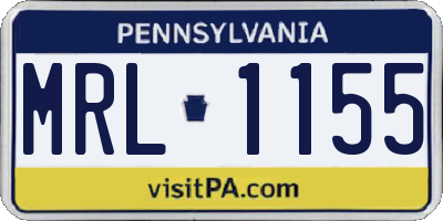 PA license plate MRL1155