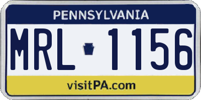 PA license plate MRL1156