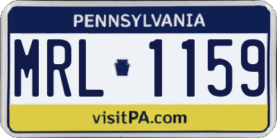 PA license plate MRL1159