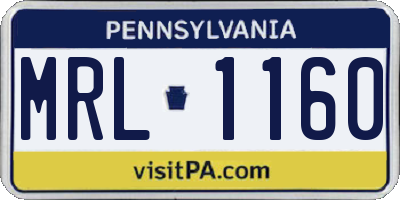 PA license plate MRL1160