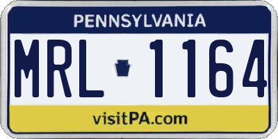 PA license plate MRL1164