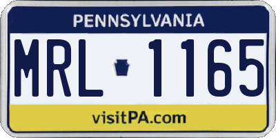 PA license plate MRL1165