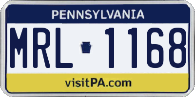 PA license plate MRL1168
