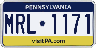 PA license plate MRL1171
