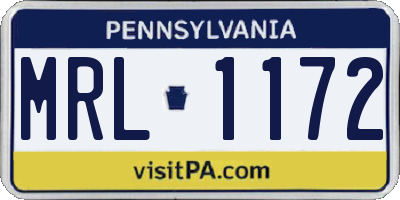 PA license plate MRL1172