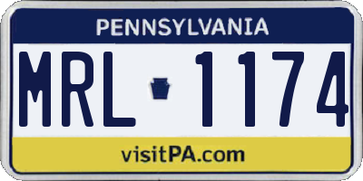 PA license plate MRL1174