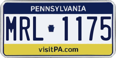 PA license plate MRL1175