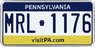 PA license plate MRL1176