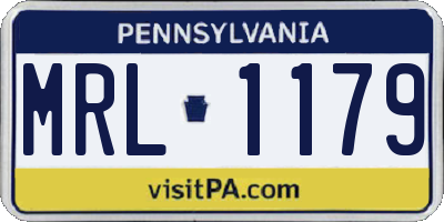 PA license plate MRL1179