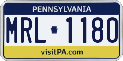 PA license plate MRL1180