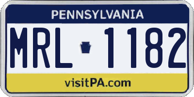 PA license plate MRL1182