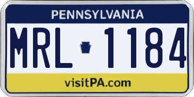 PA license plate MRL1184