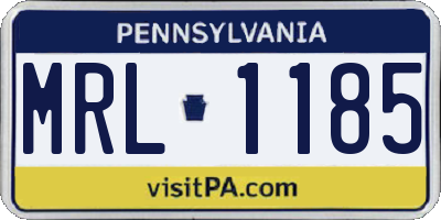 PA license plate MRL1185