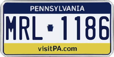 PA license plate MRL1186
