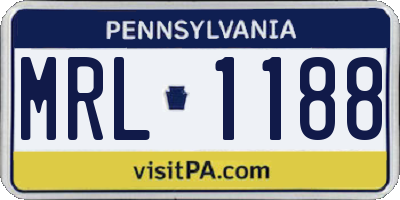 PA license plate MRL1188