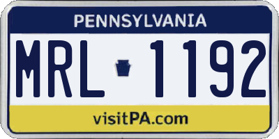 PA license plate MRL1192