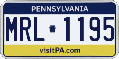 PA license plate MRL1195
