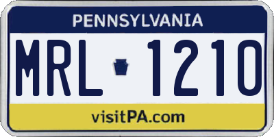 PA license plate MRL1210