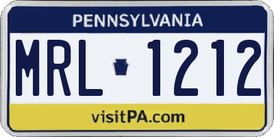 PA license plate MRL1212