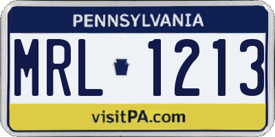 PA license plate MRL1213