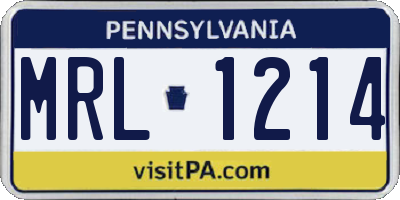 PA license plate MRL1214