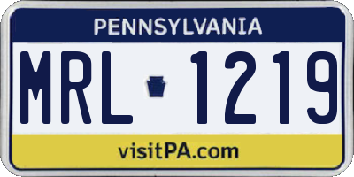 PA license plate MRL1219