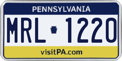 PA license plate MRL1220