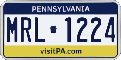 PA license plate MRL1224