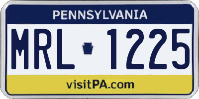 PA license plate MRL1225