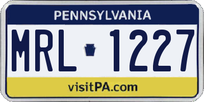 PA license plate MRL1227