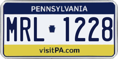 PA license plate MRL1228