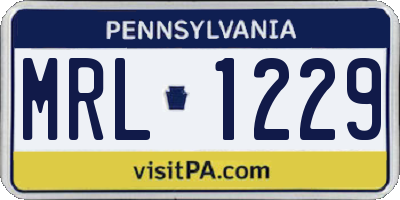PA license plate MRL1229