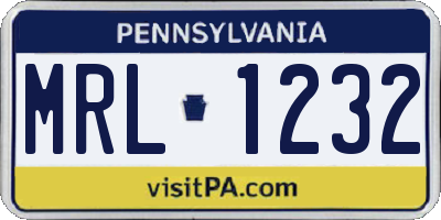 PA license plate MRL1232
